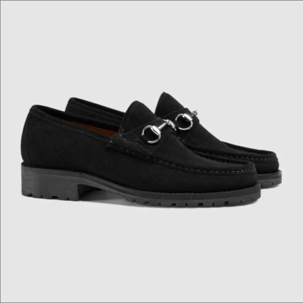 Black Suede Gucci Loafers US 9